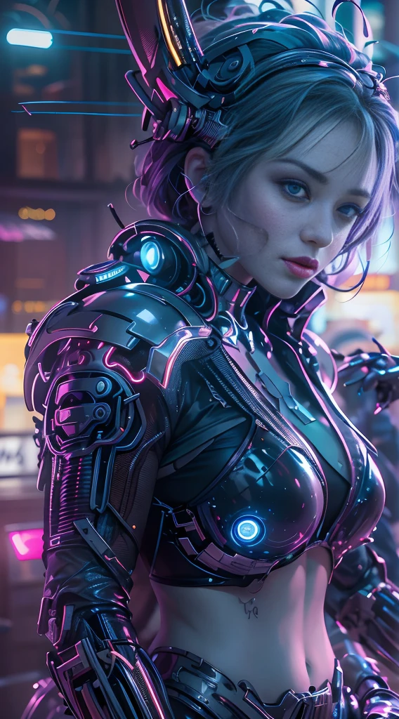 unreal engine:1.4,UHD,La Best Quality:1.4, photorealistic:1.4, skin texture:1.4, masterpiece:1.8,first work, Best Quality, 1girl, Ives Girl, mecha, beautiful  lighting, (neon light: 1.2), (evening: 1.5), "first work, Best Quality, 1chica, Full length portrait, pose sensual, ojos bluees, multicolored hair+the payment:1.3+rosado:1.3+blue:1.3, Sculpted legs and tempting curves, full breasts, Beautiful face, many drops of water, clouds, twilights, Open floor plan, watercolor, neon light:1.2, evening:1.5, mecha, beautiful  lighting, Bright neon light: 1.2, unforgettable mysterious night: 1.5",,beautiful fine hands