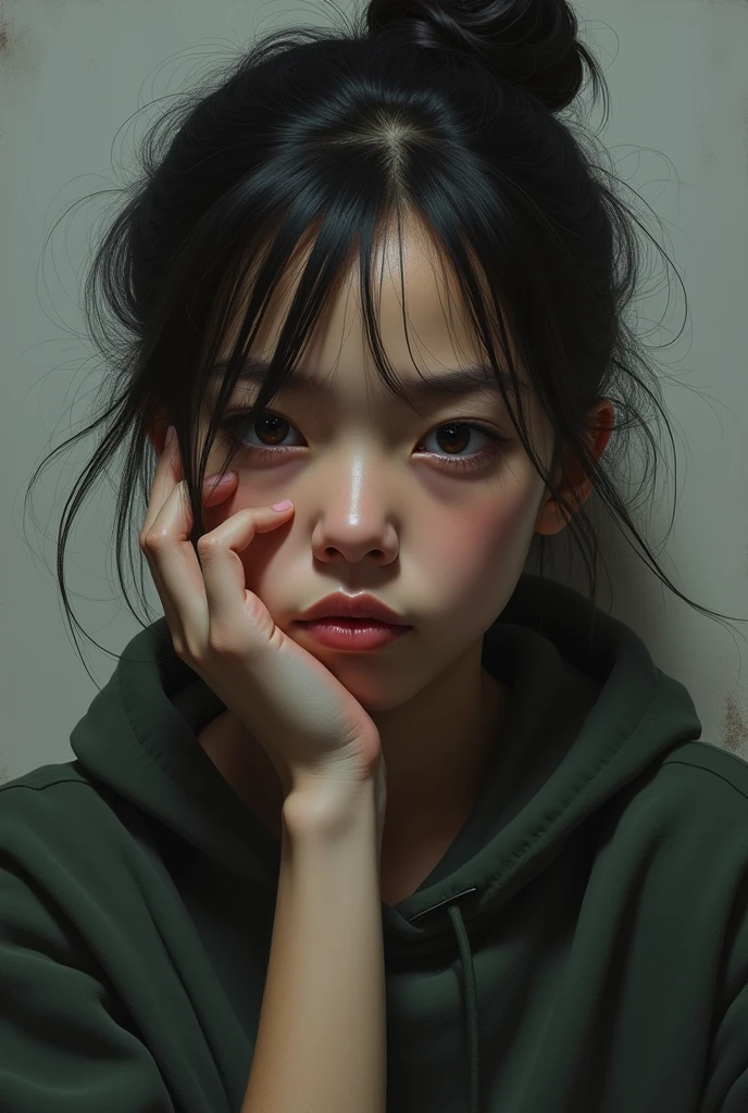 Portrait of a teenager with anxiety