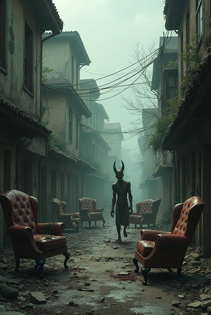 apocalipsis zombie, but instead of zombies they are furniture
