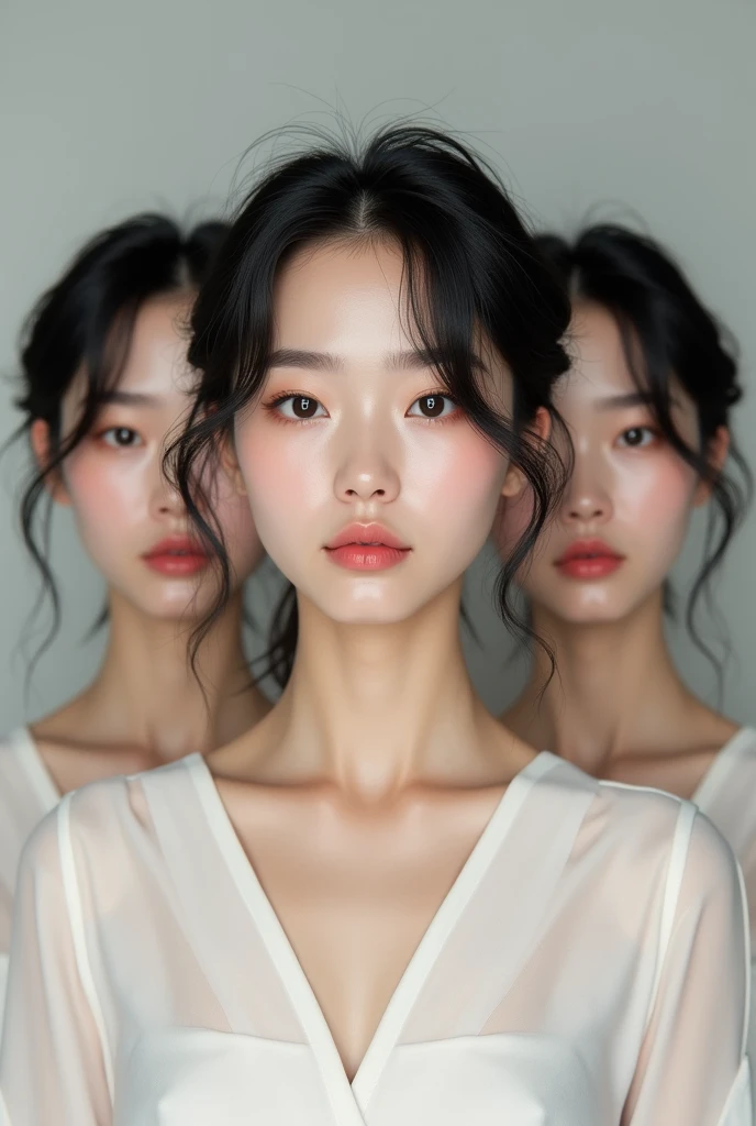 Triplets two males and one female 16 years old Koreans real appearance identical