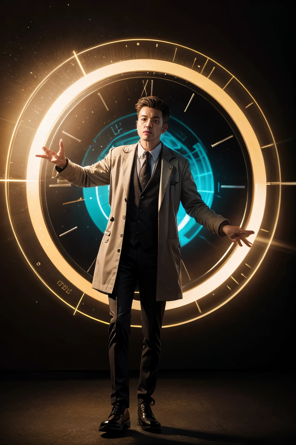 Create image of a time traveler please