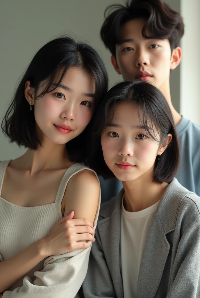 Triplets two males and one female 16 years old Koreans real appearance