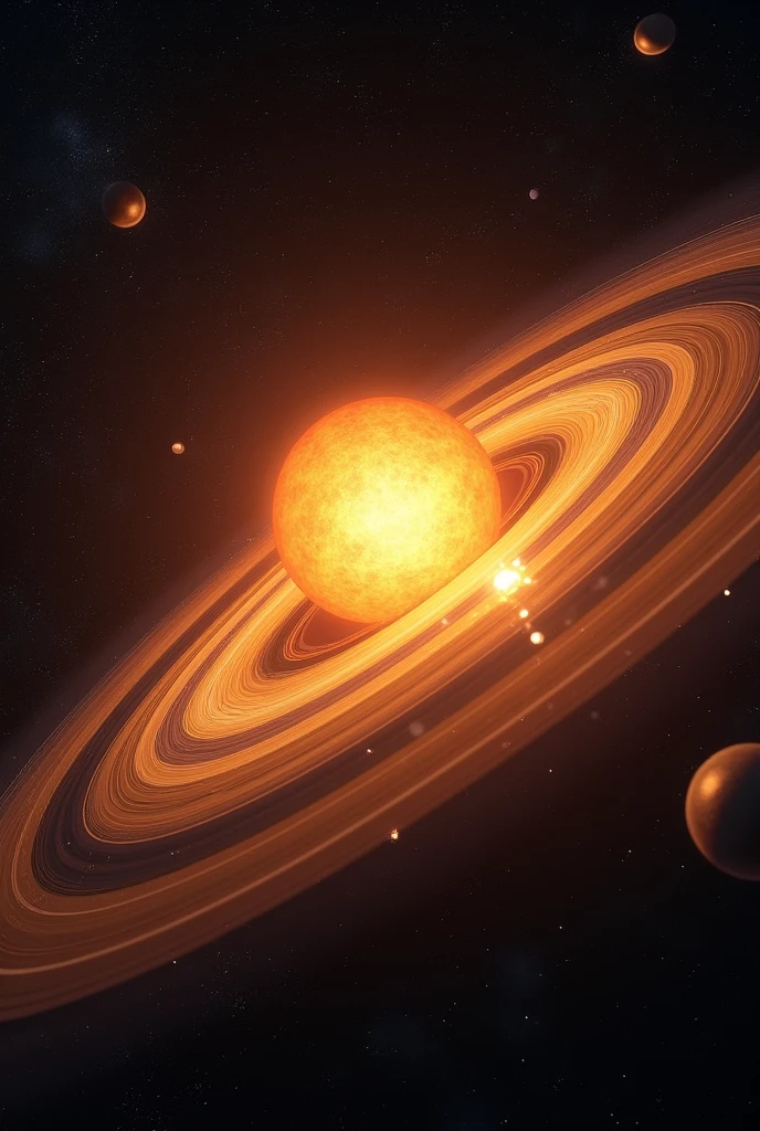 Generate an image of the formation of the solar system for secondary school
