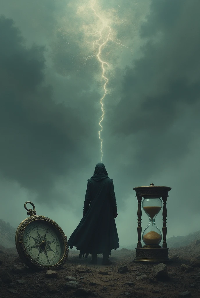 Image with a sentence (nothing will be the same again) containing compass and hourglass