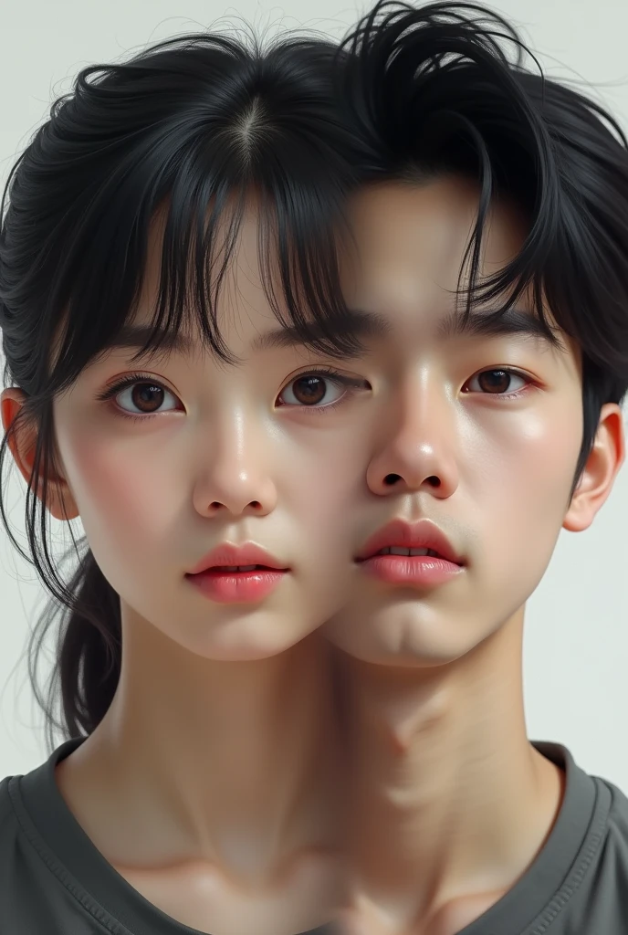 Triplets two identical males and one female Koreans real appearance