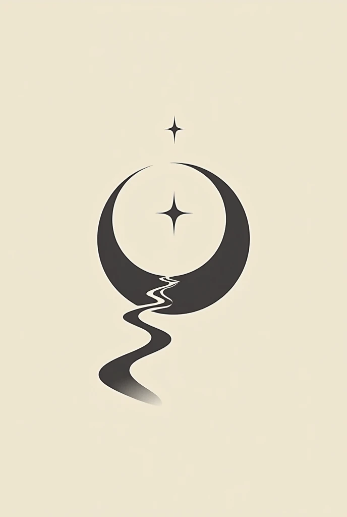 I want you to create a logo that has a path going to a star in a place that brings gentleness. only minimalist more minimalist