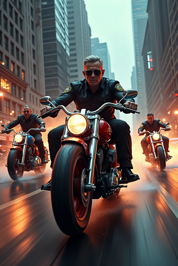 A mafia escaping from the motorcycle police
