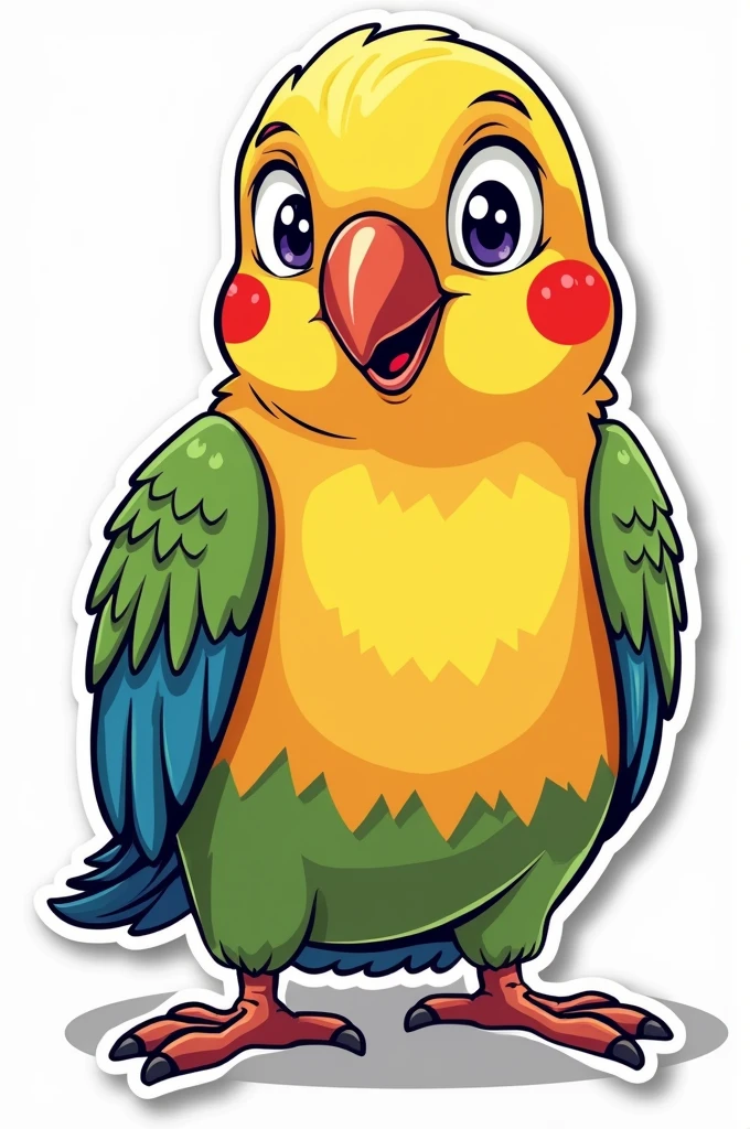 Create an image similar to the stickers on basketball players' shirts, but with a parakeet without a shirt.