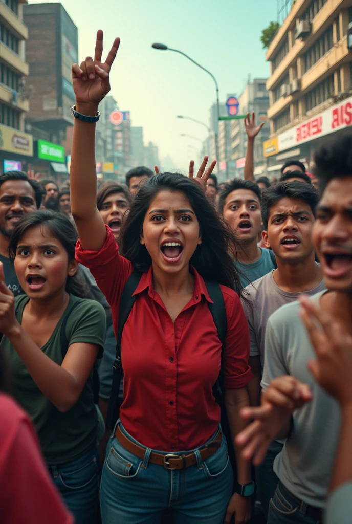((best quality)), ((masterpiece)), (detailed), perfect face
A strong visual, perhaps a group of students and jobeless people frustrated about education system in Bangladesh