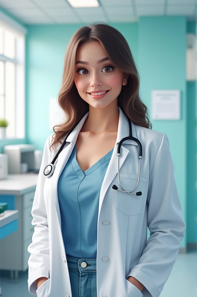 Cute doctor with big boobs