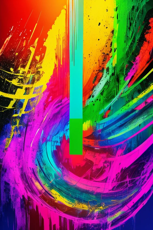 a background completely filled with scattered musical notes in various sizes and colors, beautiful girl in colorful image, dance hiphop dance crew waacking dance, punking, black medium hair, five fingers, baggy clothes, (best quality,4k,8k,highres,masterpiece:1.2),ultra-detailed,(realistic,photorealistic,photo-realistic:1.37),vivid colors,studio lighting,professional