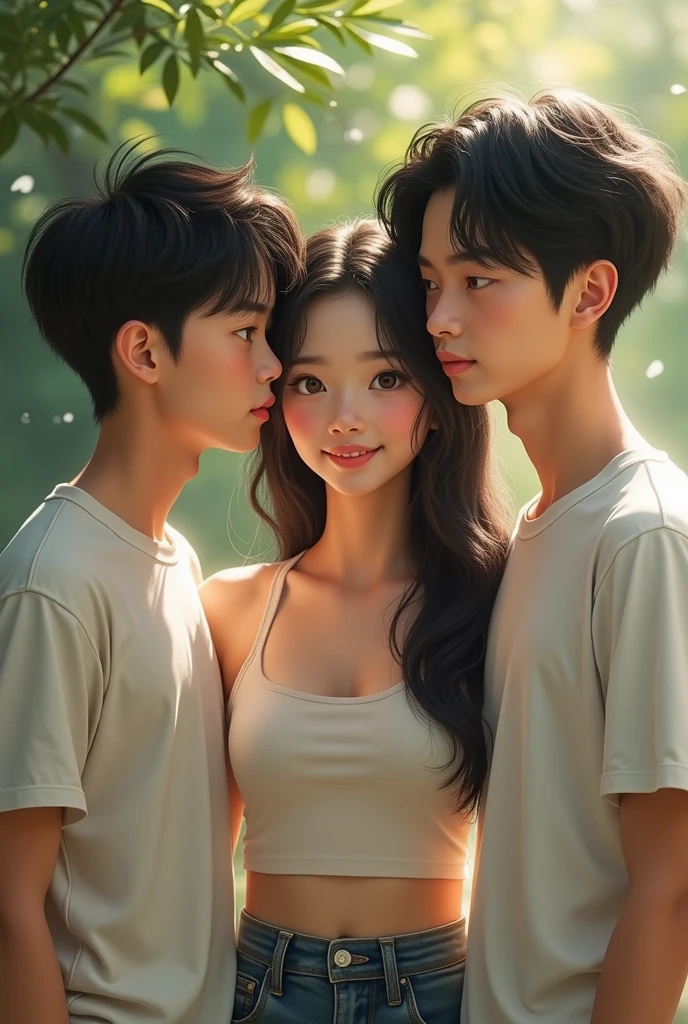 Triplets two males and one female Koreans real appearance