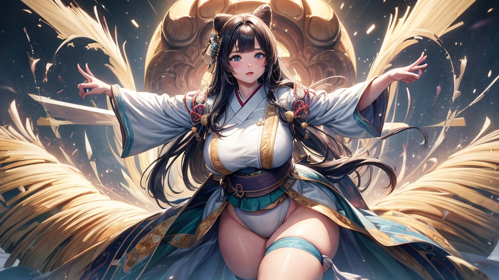 Highly detailed CG unit 8k wallpaper, masterpiece, High resolution, highest quality, highest quality real texture skin, Super Real, Digital Painting, Best image quality, 最High resolution, 8k, ((Highly detailed eyes and face)), 1girl, Beautiful eyes every detail, Full Body Shot, (((Saggy breasts, Gravity-dependent breasts, long chest, Heavy chest, ))), ((disproportionate breasts, huge breasts, sagging breasts, Cleavage, gigantic breasts, erect nipple, sideboobs)), Diao Chan, Three Kingdoms, Yang Guifei, Daji, black hair, 