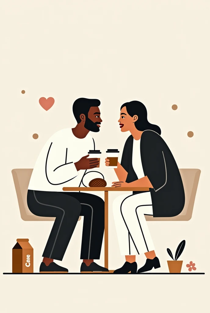 a ham and lettuce bread, A black and white person with a coffee showing a Quaker packaging on the street. Minimalistic for a coffee shop logo 