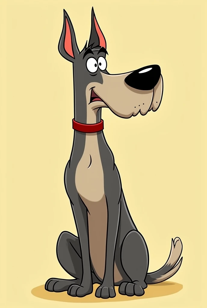 (cartoon:1.2), perro de raza gran danes de la cartoon de los supersonicos diseño simplificado