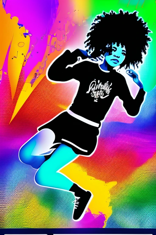 A background filled with scattered musical notes in various sizes and colors
A background completely filled with scattered musical notes in various sizes and colors, covering the entire screen.
beautiful girl colorful image
Dance hiphop Dance CREW Waacking Dance
Punking
black medium hair black medium hair
Five fingers Baggy clothes Baggy clothes