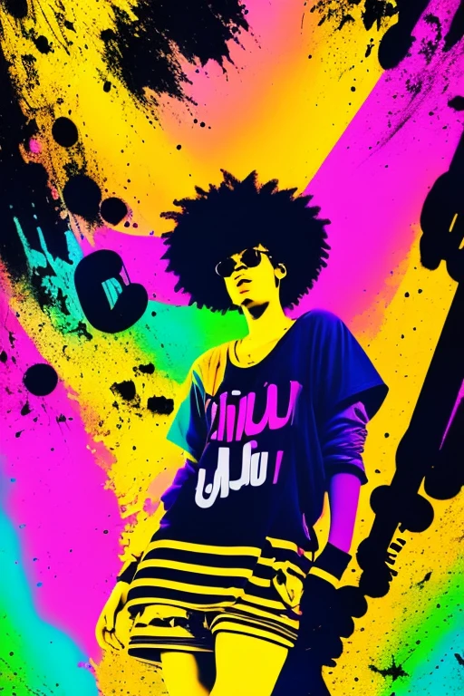 A background filled with scattered musical notes in various sizes and colors
A background completely filled with scattered musical notes in various sizes and colors, covering the entire screen.
beautiful girl colorful image
Dance hiphop Dance CREW Waacking Dance
Punking
black medium hair black medium hair
Five fingers Baggy clothes Baggy clothes