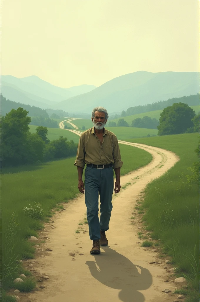 a man walking alone on the road