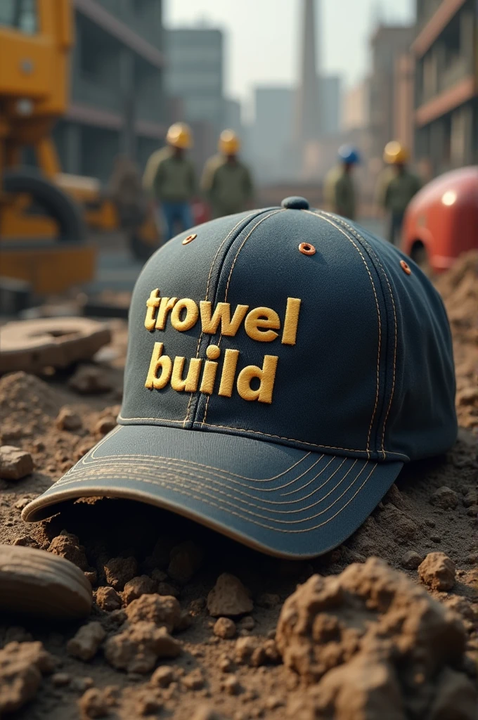 Cap with the word trowel build written on it 