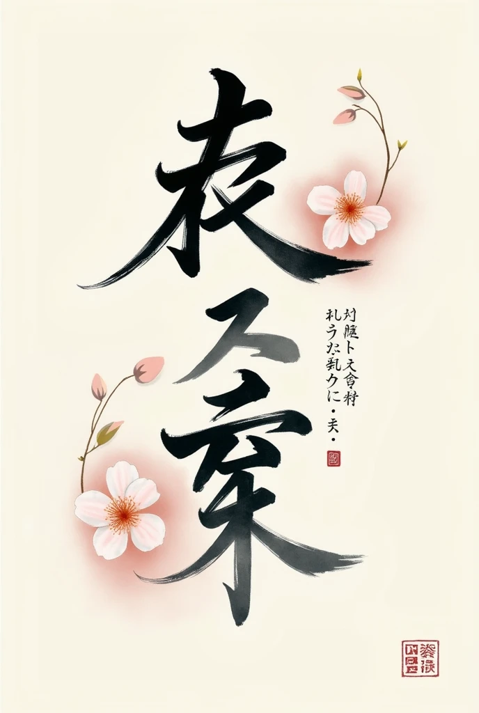 Draw letters that say: Hana no size