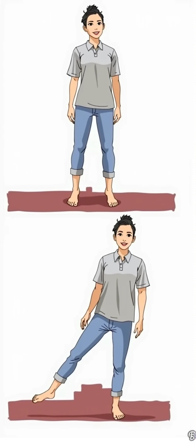Illustration of a person doing the same thing as the woman in the image suggestion.