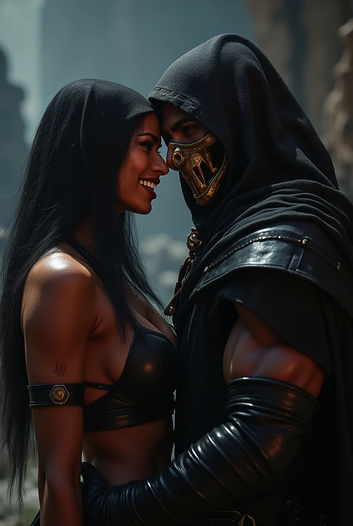 Mileena kissing kitan mk