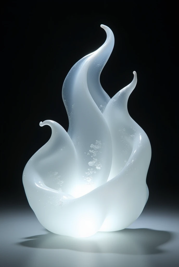 Beautiful white glass piece with black background with shine