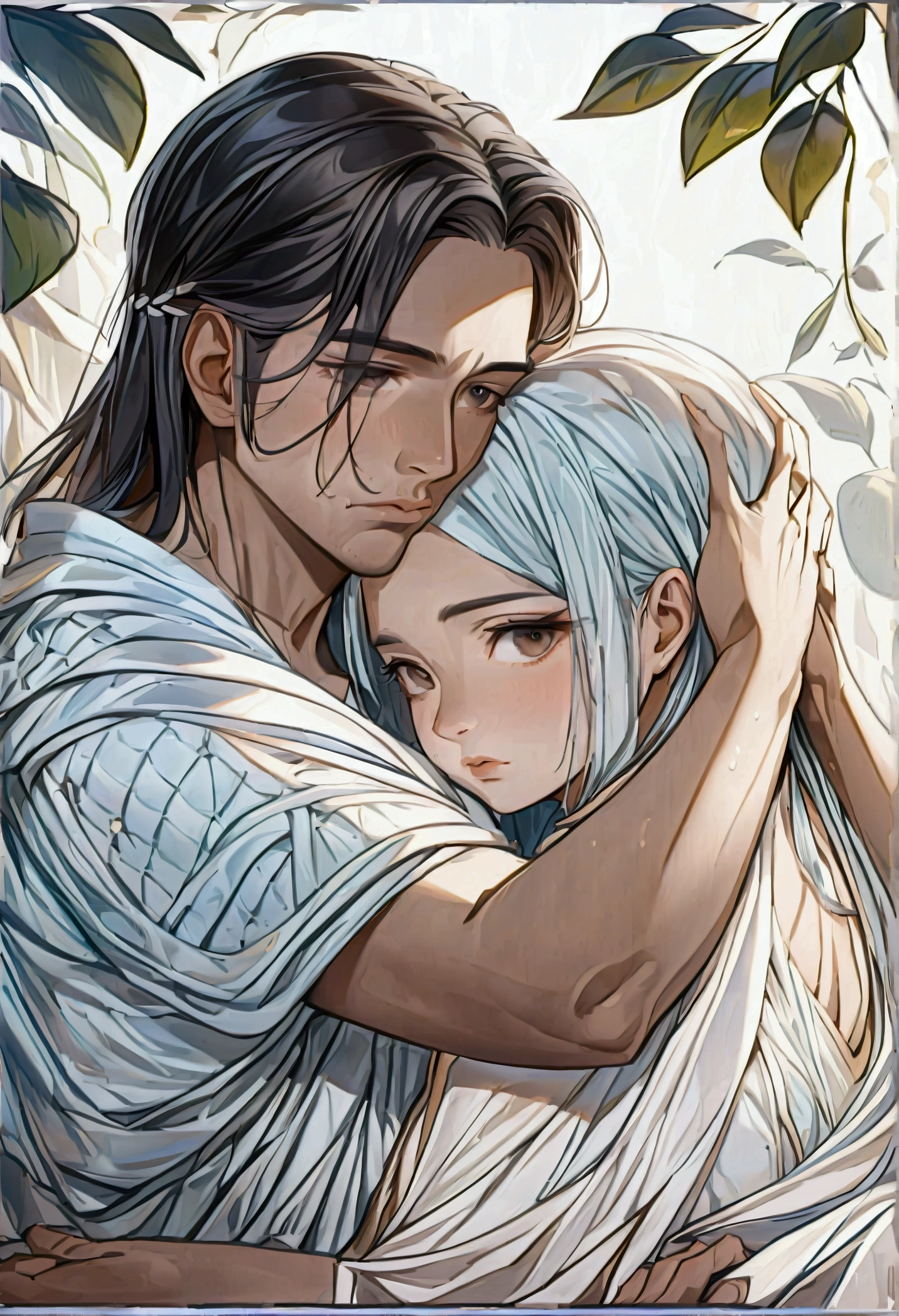 the two embracing