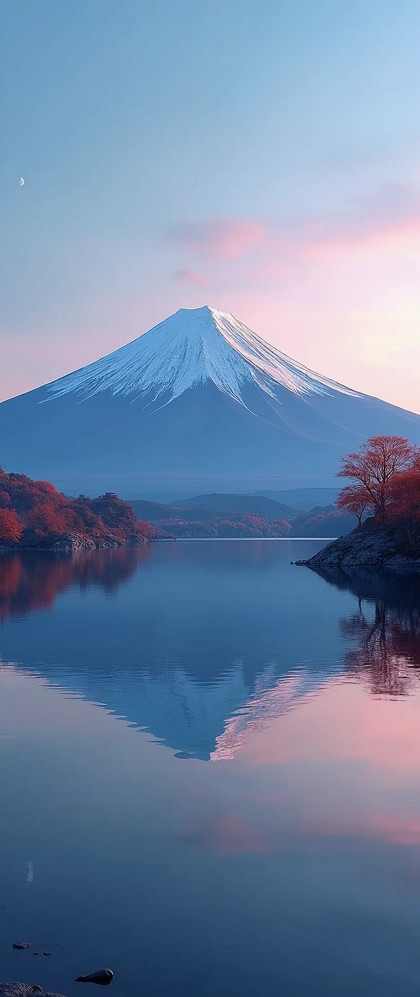 masterpiece,Highest quality,(Ultra-high definition CG Unity 8K wallpaper),(Highest quality),Mt.Fuji and lake,Beautiful Mt. Fuji reflected on the water