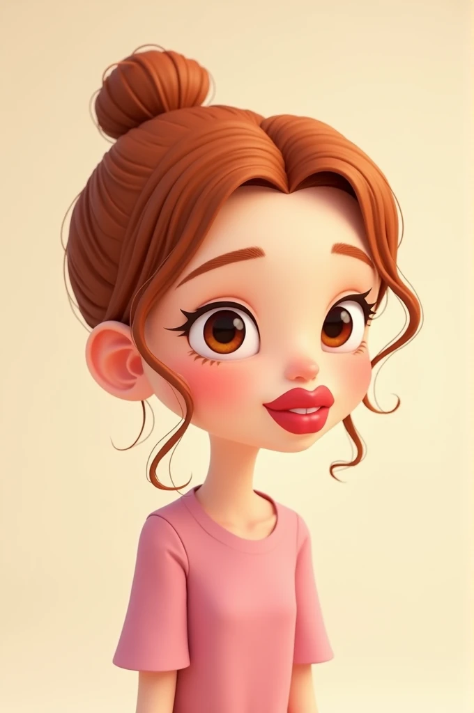 animated logo of auburn haired girl, eyes the color of honey, thin face, slim body in a pink blouse, red cheeks and full lips that say N below.s.c.