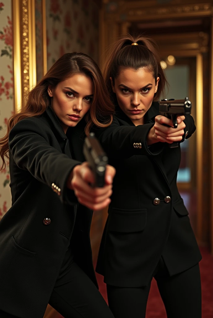 scarlett johansson and natalie portman duex pistol they do a robbery in a room and she finds a safe 