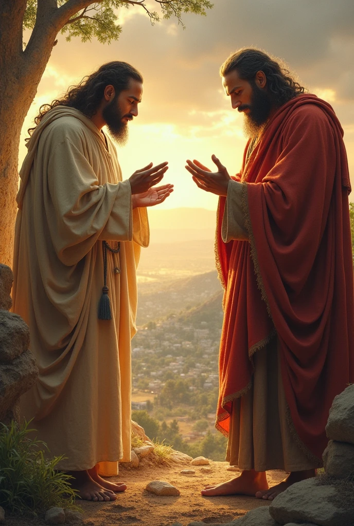 The story of Job begins with a dialogue between God and Satan. God commends Job for his faithfulness and righteousness, but Satan questions the sincerity of Job's devotion, arguing that he is only faithful because he is prosperous and blessed. Then, God allows Satan to test Job, taking away everything he owns, but without touching your life.