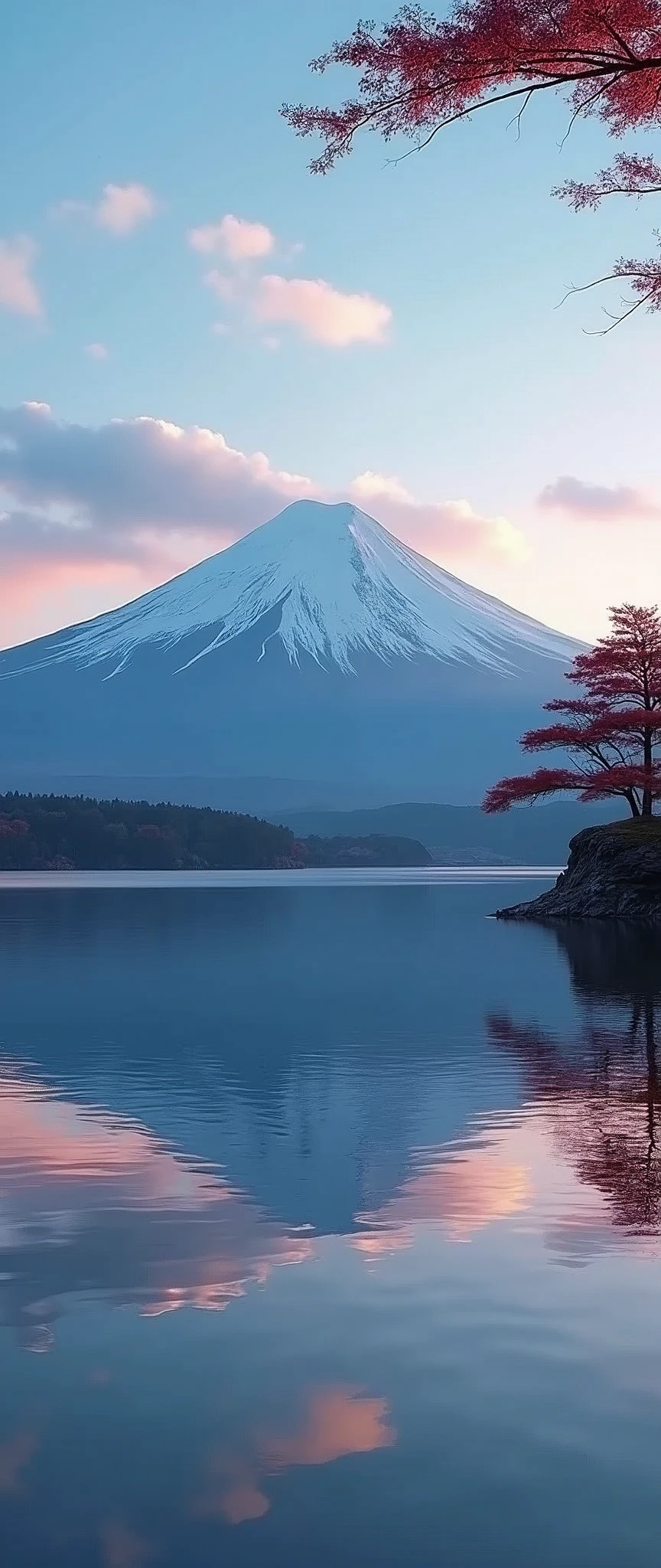 masterpiece,Highest quality,(Ultra-high definition CG Unity 8K wallpaper),(Highest quality),Mt.Fuji and lake,Beautiful Mt. Fuji reflected on the water,Reflection of light,Asahi