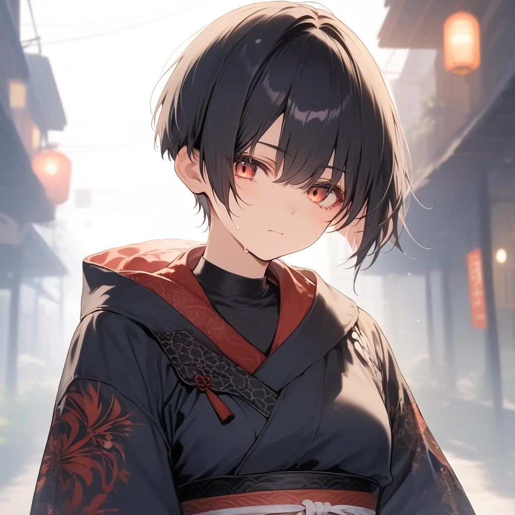 score_9, score_8_up, score_7_up, source_anime, best quality, masterpiece, official art, absurdres, highres, ultra-detailed,waifu2x,JAV Cover, Collection: Pixiv 1000,break,1girl, tomboy, ninja girl, very short hair, pixie cut, small breasts, slender, beautiful detailed eyes, expressionless, sweat, sleepily, (disgust:0.3), ninja stance, night, outdoors, break,(clear line illustration:1.2), super detailed skin, shiny skin, very high resolution, very aesthetic, Best sexual lighting powered by famous artist, 4k, 8k, 16k, cute picture, beauty illustration,photoshop_(medium),,(Detailed Lighting),best anime 8k konachan wallpaper, pixiv contest winner,