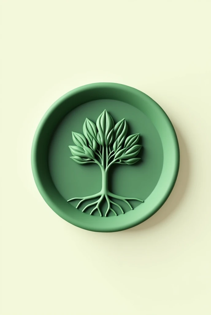 A sleek and modern 3D logo design for the brand "FIGUEIRA". The logo consists of a minimalist fig tree, with simplified branchesand leaves, encased within a smooth, green circle. The tree's roots subtly extend from the bottom of the circle, blending seamlessly with the green background. The overall design exudes a sense of sophistication and modernity, perfect for a trendy t-shirt brand.