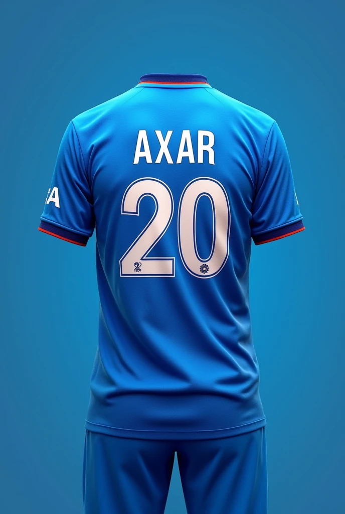 a football team shirt, white background, blue and white color, stamping the name Gabriel and the number 9 on it
