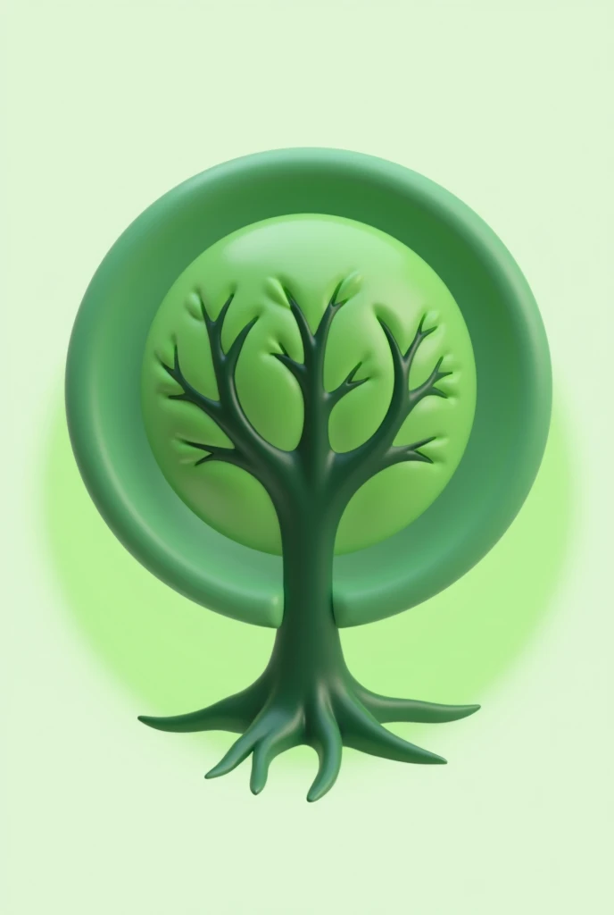A sleek and modern 3D logo design for the brand "FIGUEIRA". The logo consists of a minimalist fig tree, with simplified branchesand leaves, encased within a smooth, green circle. The tree's roots subtly extend from the bottom of the circle, blending seamlessly with the green background. The overall design exudes a sense of sophistication and modernity, perfect for a trendy t-shirt brand.