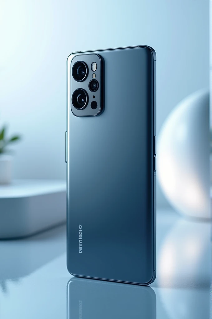 Create a mockup of a high-end cell phone with 3 cameras