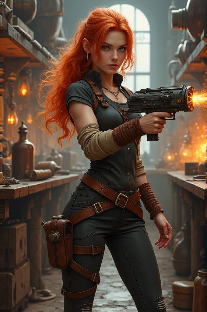 beautiful- back- butt- pert- sexy- short skirt- bare butt- smile- redhead- high heels- blue eyes- hair in braids- thin waist
