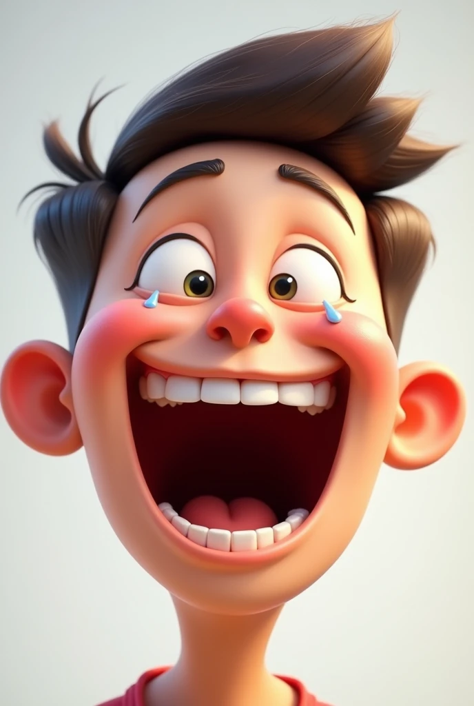 A funny avatar face crying with laughter
