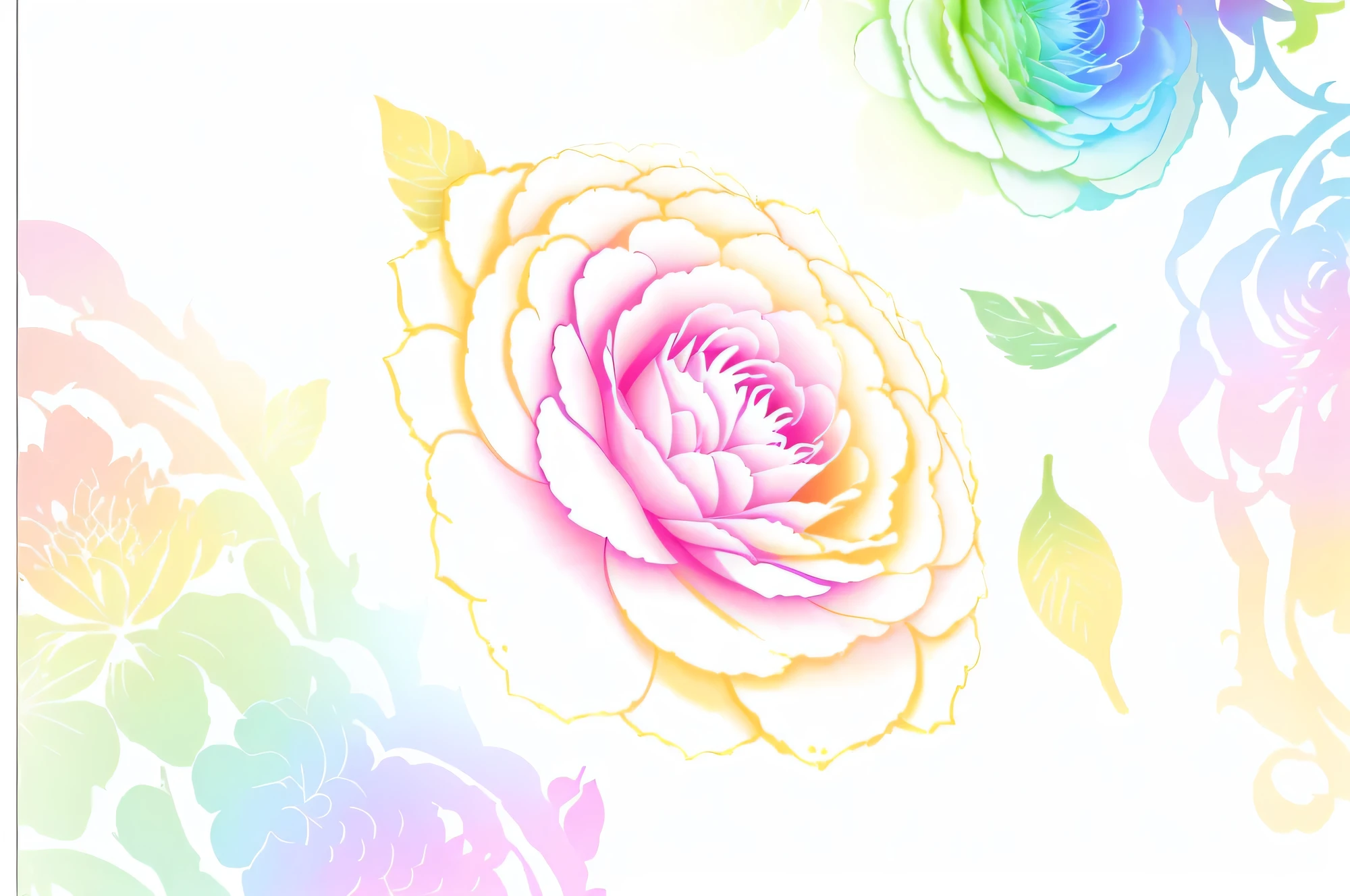 Rainbow floral corner with swirls and leaves, Plant rainbow background, Floral pattern flowers colorful, Elegant and colorful, Colorful pictures, White Background : 3, on simple background, Painted in color on a white background, Decorative borders, hill, colorful, Background is white, with a White Background, Complex and colorful, Colorful images, vintage-inspired, Backgroundcolorful, multicoloured, Colored