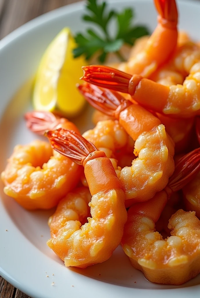 Fried shrimp on a plate