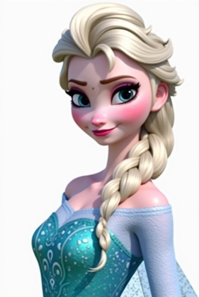 (best quality, masterpiece), 1girl, upper body, looking at the viewer, frozen, Elsa, white background