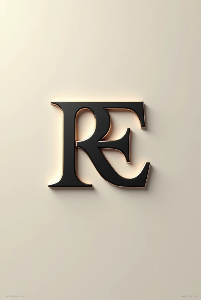 Logo with letters R and E in premium finish