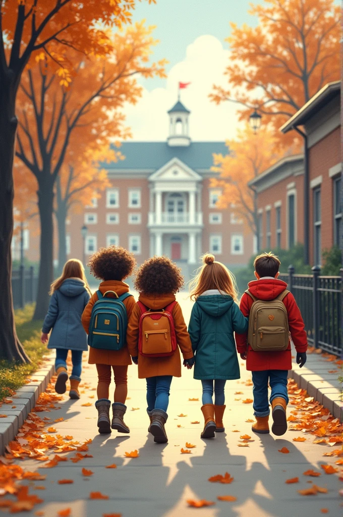 Children walking to school