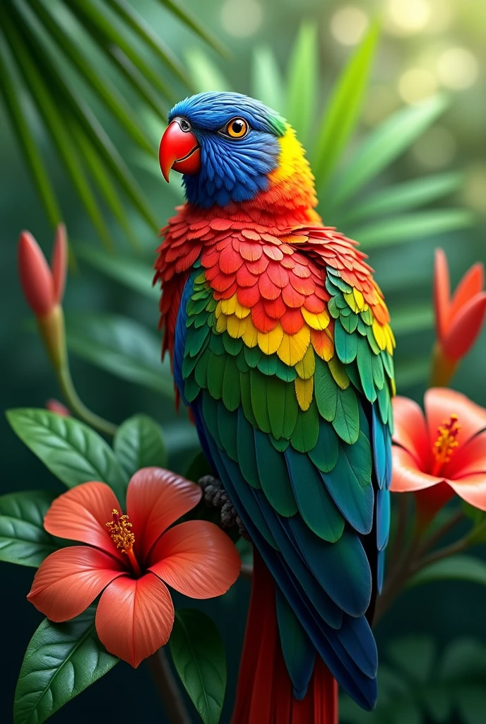 Parrot tropical colorful