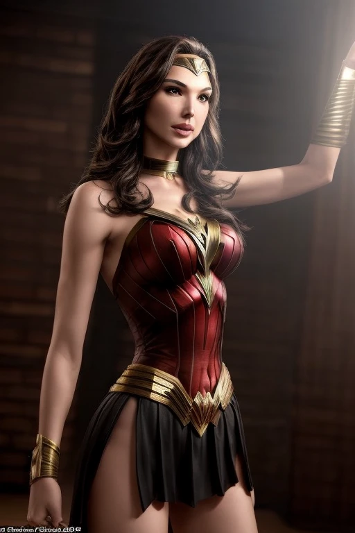 GAL GADOT, breasts big, huge boobies, Waist slender, wide hips, big-ass,
