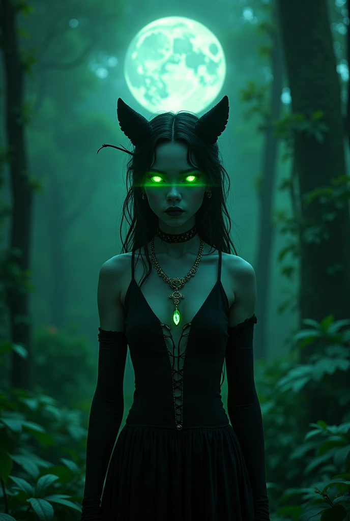 Wednesday Adams as Jenna Ortega me a picture of a nocturnal androgynous witch, of the Moon, from the shadows, green, Cyan call of the sign Aquarius, vegetarian,sus colores favoritos son el azul y el green pero sobre todo el viridian y es una pantera de ojos green neón del Amazonas.
without hat. He loves hallucinogenic mushrooms.