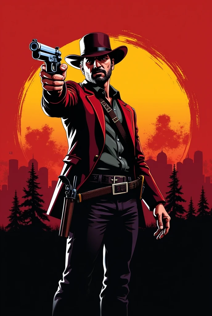 make the red dead redemption 3984 logo in space with some hot cops