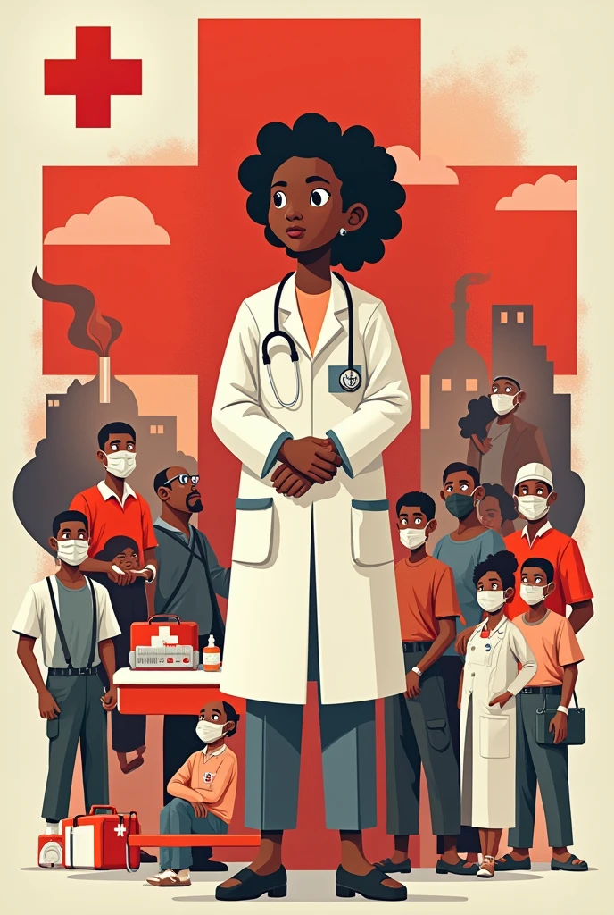 Poster, red cross society, no text, relief works, blood donation